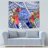 Personalised Samoana High School Tapestry American Samoa Schools Polynesian Tropical Flowers LT14 - Polynesian Pride
