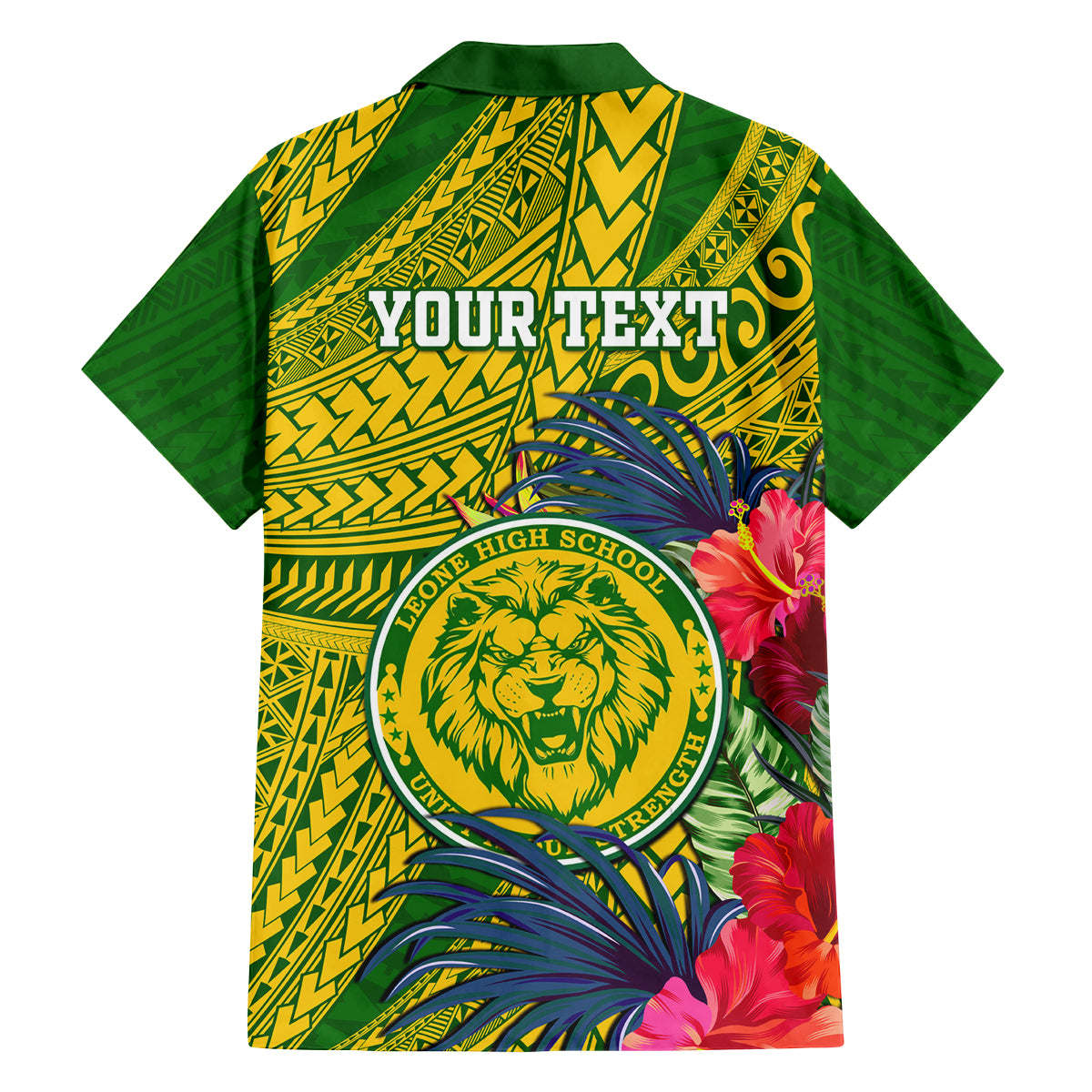 Personalised Leone High School Family Matching Off Shoulder Short Dress and Hawaiian Shirt American Samoa Schools Polynesian Tropical Flowers LT14 - Polynesian Pride