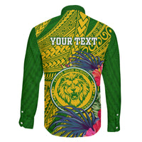 Personalised Leone High School Family Matching Off Shoulder Short Dress and Hawaiian Shirt American Samoa Schools Polynesian Tropical Flowers LT14 - Polynesian Pride