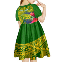 Personalised Leone High School Kid Short Sleeve Dress American Samoa Schools Polynesian Tropical Flowers LT14 - Polynesian Pride