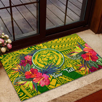Personalised Leone High School Rubber Doormat American Samoa Schools Polynesian Tropical Flowers LT14 - Polynesian Pride