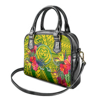 Personalised Leone High School Shoulder Handbag American Samoa Schools Polynesian Tropical Flowers LT14 - Polynesian Pride