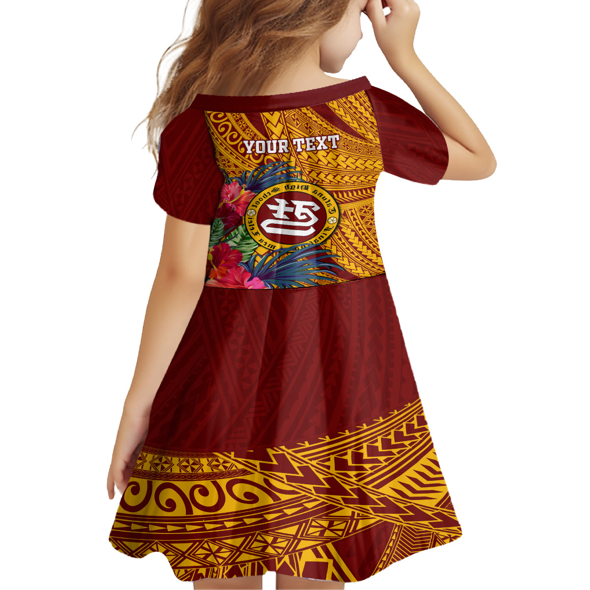 Personalised Tafuna High School Family Matching Long Sleeve Bodycon Dress and Hawaiian Shirt American Samoa Schools Polynesian Tropical Flowers LT14 - Polynesian Pride