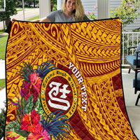 Personalised Tafuna High School Quilt American Samoa Schools Polynesian Tropical Flowers LT14 Maroon - Polynesian Pride