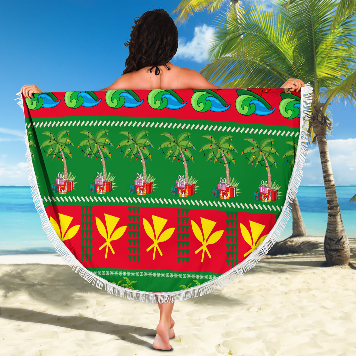 Hawaii Christmas Beach Blanket Mele Kalikimaka LT14 - Polynesian Pride