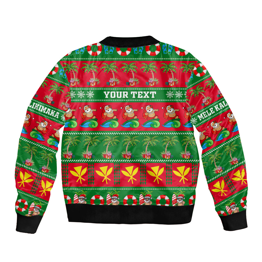 Personalised Hawaii Christmas Bomber Jacket Mele Kalikimaka LT14 - Polynesian Pride
