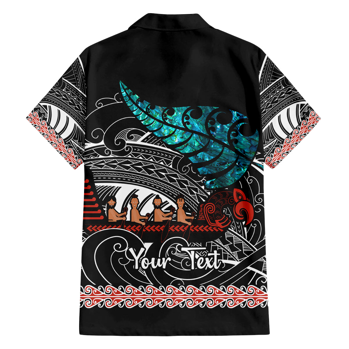 Personalised New Zealand Waka Family Matching Off Shoulder Maxi Dress and Hawaiian Shirt Aotearoa Maori Silver Fern Pattern LT14 - Polynesian Pride