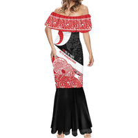 Toitu Te Tiriti Me Te Whakaputanga Mermaid Dress Maori Wahaika With Haka Face LT14 - Polynesian Pride