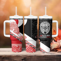 Toitu Te Tiriti Me Te Whakaputanga Tumbler With Handle Maori Wahaika With Haka Face