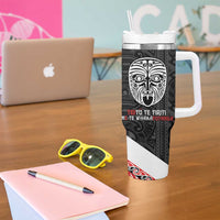 Toitu Te Tiriti Me Te Whakaputanga Tumbler With Handle Maori Wahaika With Haka Face