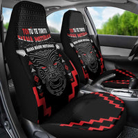 Personalised Toitu Te Tiriti Mana Maori Motuhake Car Seat Cover Aotearoa Haka Face Mix Poutama Art