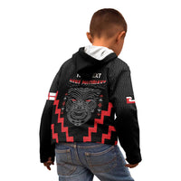 Personalised Toitu Te Tiriti Mana Maori Motuhake Kid Hoodie Aotearoa Haka Face Mix Poutama Art