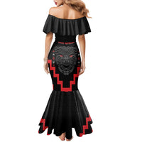 Personalised Toitu Te Tiriti Mana Maori Motuhake Mermaid Dress Aotearoa Haka Face Mix Poutama Art LT14 - Polynesian Pride