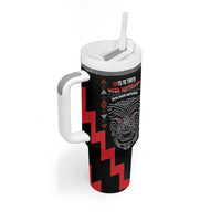 Toitu Te Tiriti Mana Maori Motuhake Tumbler With Handle Aotearoa Haka Face Mix Poutama Art
