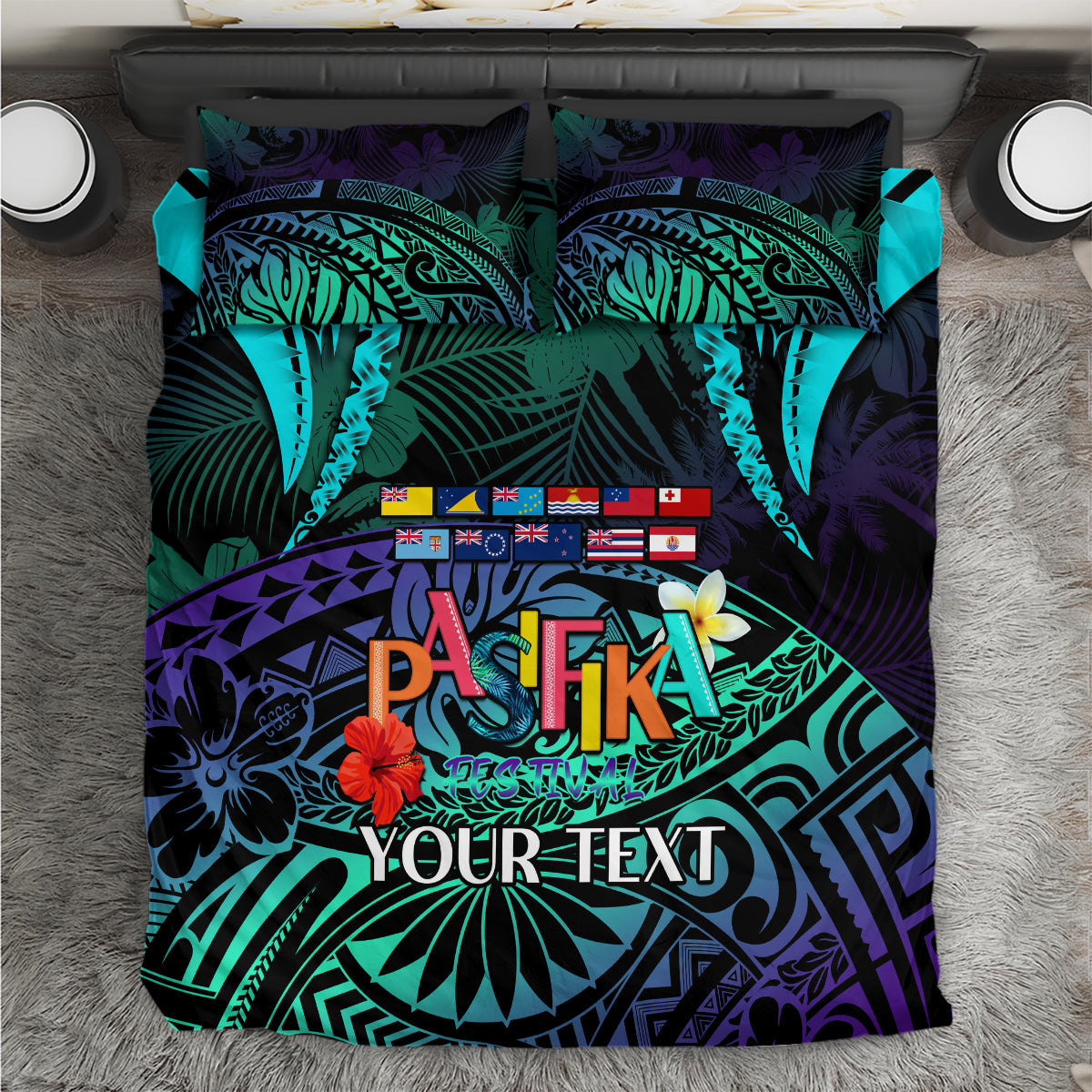 Personalised Pasifika Festival Auckland Bedding Set 2024 Pacific Islands Polynesian Pattern LT14 Purple - Polynesian Pride