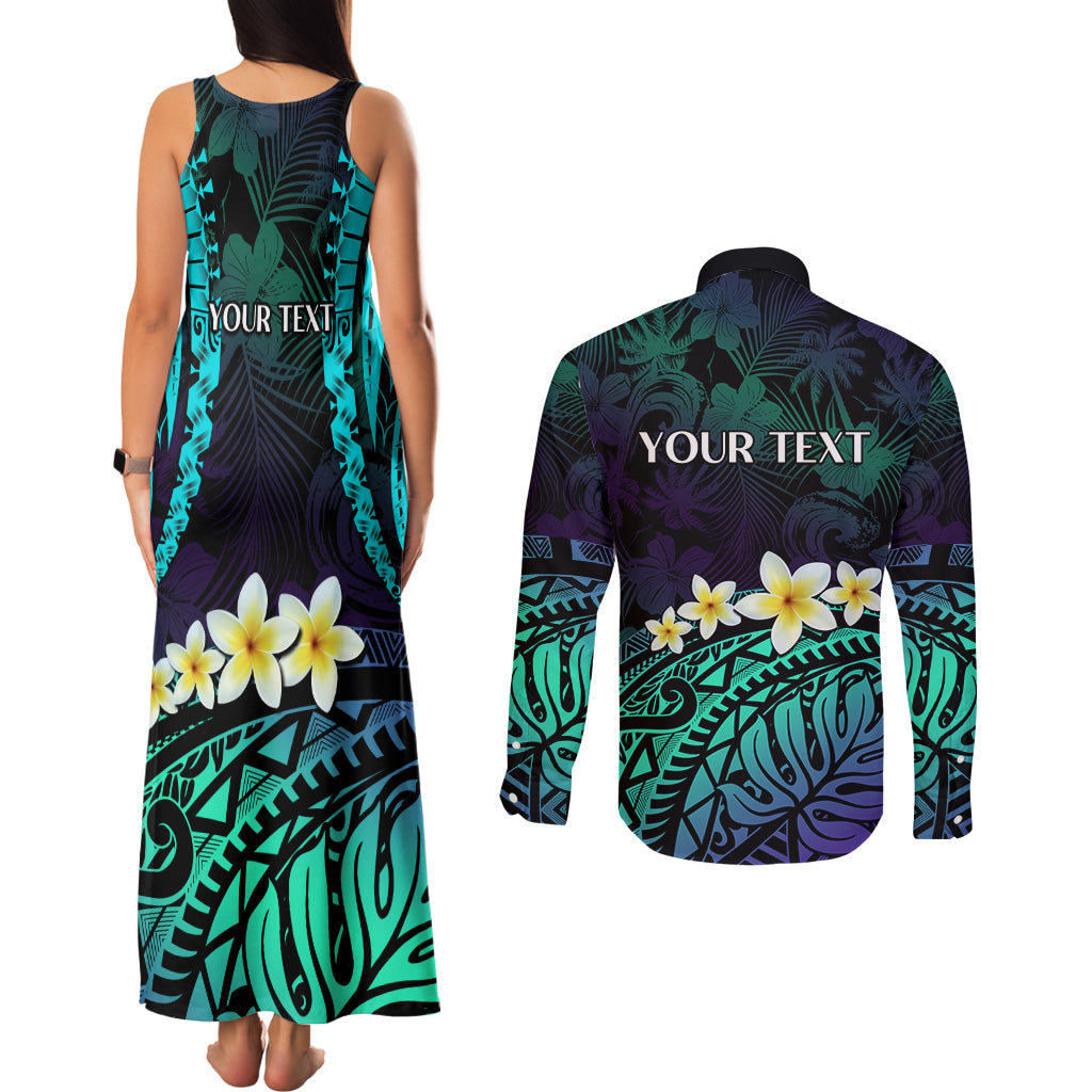 Personalised Pasifika Festival Auckland Couples Matching Tank Maxi Dress and Long Sleeve Button Shirt 2024 Pacific Islands Polynesian Pattern LT14 - Polynesian Pride