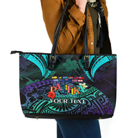 Personalised Pasifika Festival Auckland Leather Tote Bag 2024 Pacific Islands Polynesian Pattern LT14 - Polynesian Pride