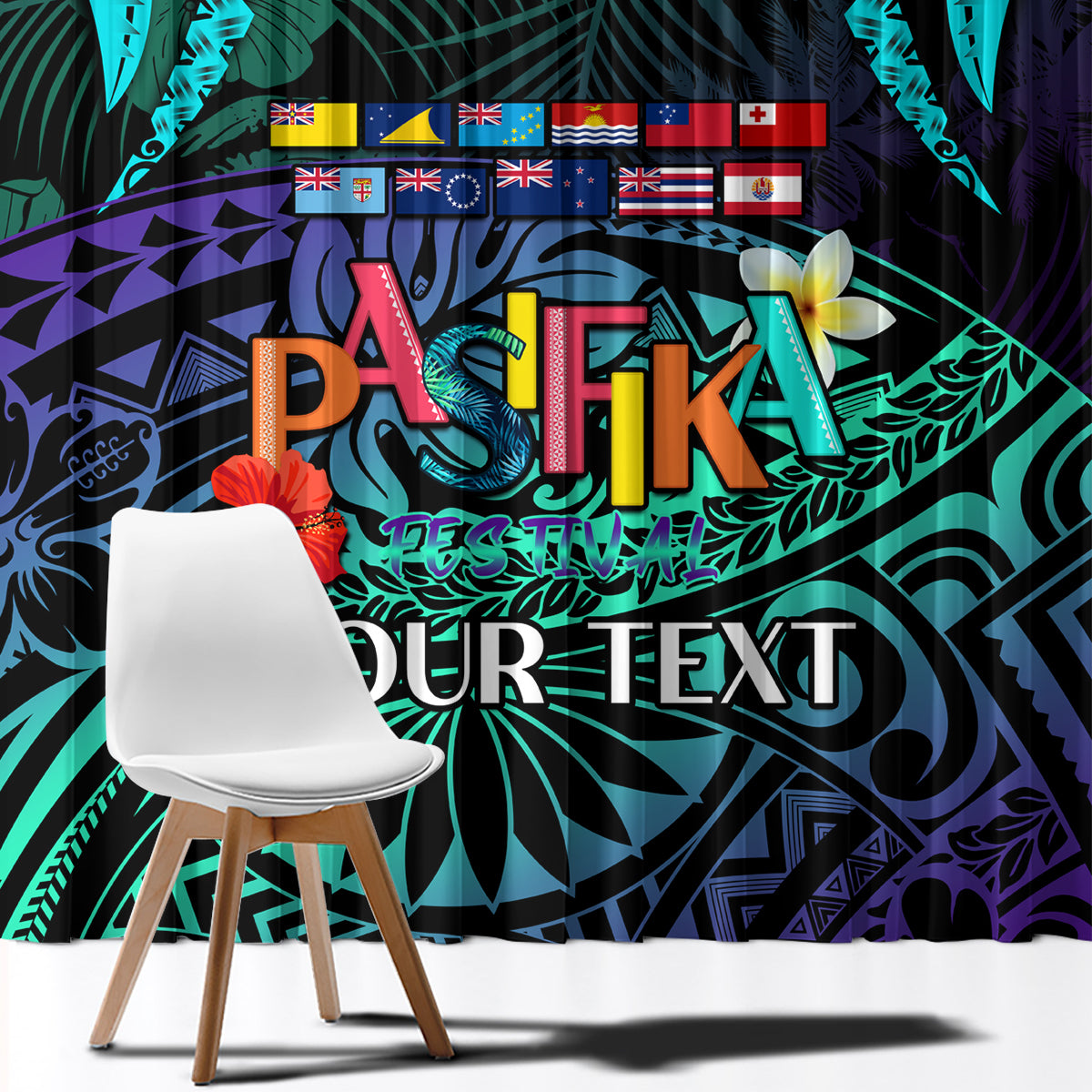 Personalised Pasifika Festival Auckland Window Curtain 2024 Pacific Islands Polynesian Pattern LT14 - Polynesian Pride