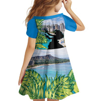 Personalised Honolulu Aloha Hawaii Family Matching Tank Maxi Dress and Hawaiian Shirt Tropical Leaves With Hula Girl LT14 - Polynesian Pride