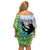 Personalised Honolulu Aloha Hawaii Off Shoulder Short Dress Tropical Leaves With Hula Girl LT14 - Polynesian Pride