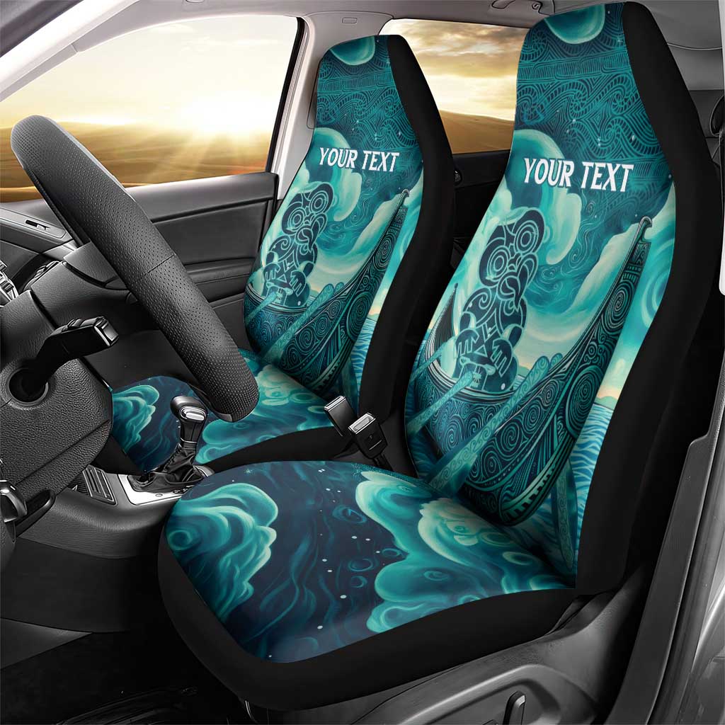 Personalised New Zealand Waitangi Day Car Seat Cover Hei Tiki With Maori Waka - Whakarare Pattern