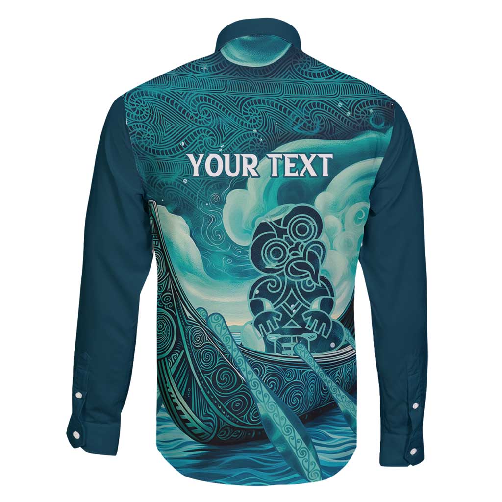 Personalised New Zealand Waitangi Day Family Matching Long Sleeve Bodycon Dress and Hawaiian Shirt Hei Tiki With Maori Waka - Whakarare Pattern