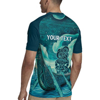 Personalised New Zealand Waitangi Day Rugby Jersey Hei Tiki With Maori Waka - Whakarare Pattern