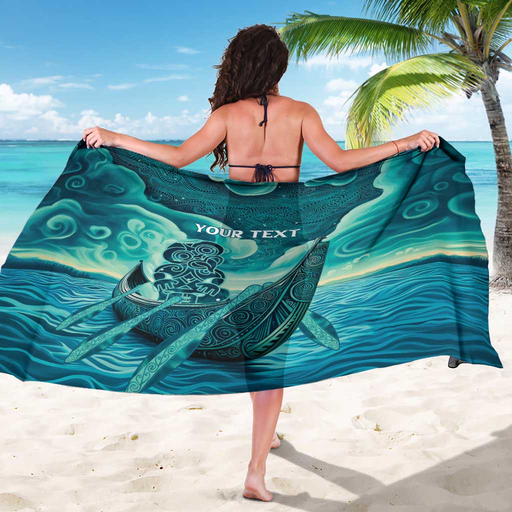 Personalised New Zealand Waitangi Day Sarong Hei Tiki With Maori Waka - Whakarare Pattern