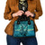 Personalised New Zealand Waitangi Day Shoulder Handbag Hei Tiki With Maori Waka - Whakarare Pattern