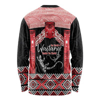 Toitu Te Tiriti O Waitangi Long Sleeve Shirt Maori Wharenui With Taniko Motifs