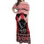 Toitu Te Tiriti O Waitangi Off Shoulder Maxi Dress Maori Wharenui With Taniko Motifs