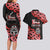 New Zealand 1840 Waitangi Day Couples Matching Long Sleeve Bodycon Dress and Hawaiian Shirt Aotearoa Haka Mask - Red Version