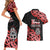 New Zealand 1840 Waitangi Day Couples Matching Short Sleeve Bodycon Dress and Hawaiian Shirt Aotearoa Haka Mask - Red Version