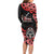 New Zealand 1840 Waitangi Day Long Sleeve Bodycon Dress Aotearoa Haka Mask - Red Version