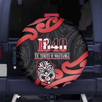 New Zealand 1840 Waitangi Day Spare Tire Cover Aotearoa Haka Mask - Red Version