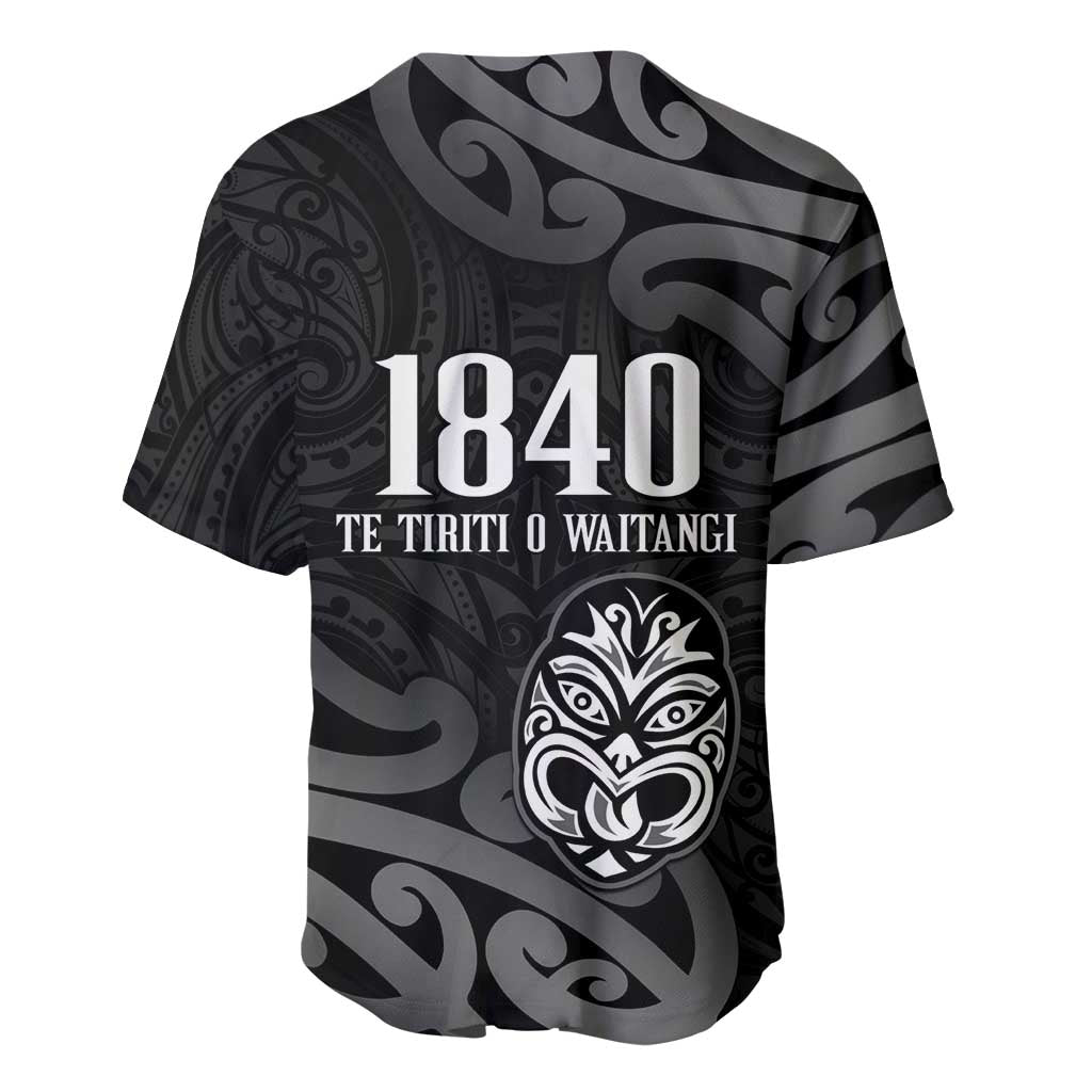 New Zealand 1840 Waitangi Day Baseball Jersey Aotearoa Haka Mask - Black Version