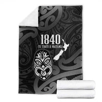 New Zealand 1840 Waitangi Day Blanket Aotearoa Haka Mask - Black Version