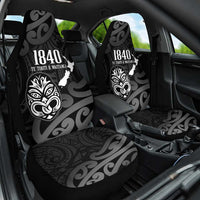 New Zealand 1840 Waitangi Day Car Seat Cover Aotearoa Haka Mask - Black Version LT14 One Size Black - Polynesian Pride