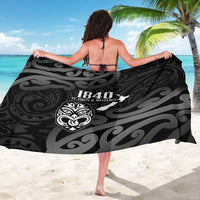 New Zealand 1840 Waitangi Day Sarong Aotearoa Haka Mask - Black Version