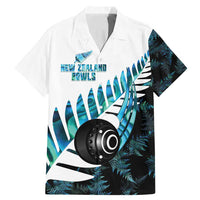 New Zealand Lawn Bowls Custom Family Matching Mermaid Dress and Hawaiian Shirt Aotearoa Silver Fern Paua Shell LT14 Dad's Shirt - Short Sleeve Black - Polynesian Pride