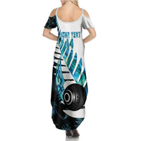 New Zealand Lawn Bowls Custom Family Matching Summer Maxi Dress and Hawaiian Shirt Aotearoa Silver Fern Paua Shell LT14 - Polynesian Pride