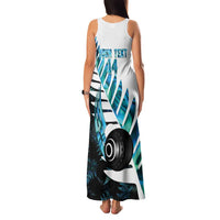 New Zealand Lawn Bowls Custom Family Matching Tank Maxi Dress and Hawaiian Shirt Aotearoa Silver Fern Paua Shell LT14 - Polynesian Pride