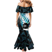 New Zealand Lawn Bowls Custom Mermaid Dress Aotearoa Silver Fern Paua Shell - Polynesian Pride