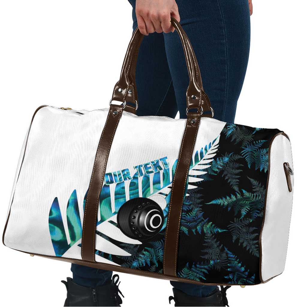 New Zealand Lawn Bowls Custom Travel Bag Aotearoa Silver Fern Paua Shell LT14 - Polynesian Pride