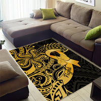 Polynesia Bone Cancer Awareness Area Rug Fight Warriors