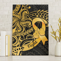 Polynesia Bone Cancer Awareness Canvas Wall Art Fight Warriors
