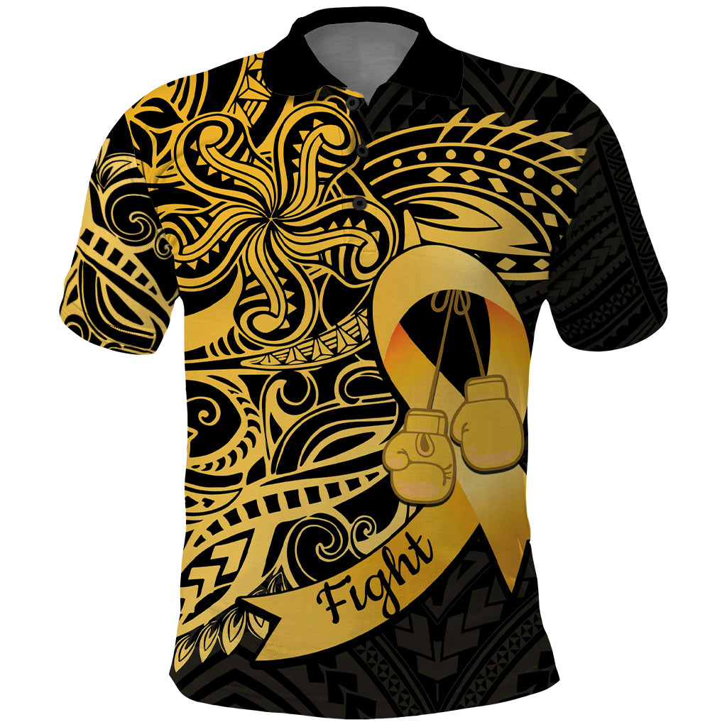 Polynesia Bone Cancer Awareness Polo Shirt Fight Warriors