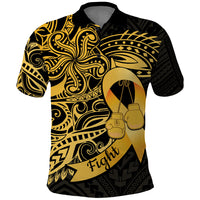 Polynesia Bone Cancer Awareness Polo Shirt Fight Warriors