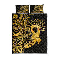Polynesia Bone Cancer Awareness Quilt Bed Set Fight Warriors