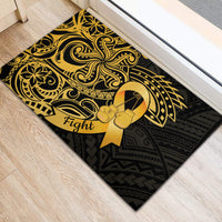 Polynesia Bone Cancer Awareness Rubber Doormat Fight Warriors